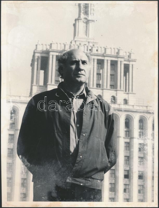 Domokos Géza (1928-2007) erdélyi magyar író, politikus, műfordító fotója, 24x18cm