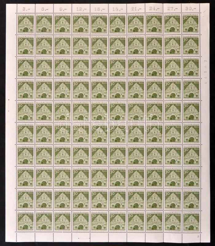 Definitive stamps: Buildings complete sheet, Forgalmi bélyeg: Épületek teljes ív