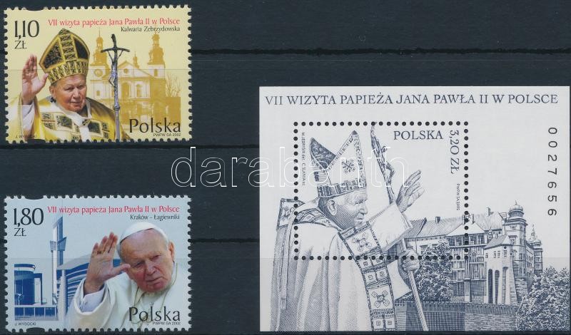 II. János Pál Pápa sor + blokk, Pope John Paul II.  set + block
