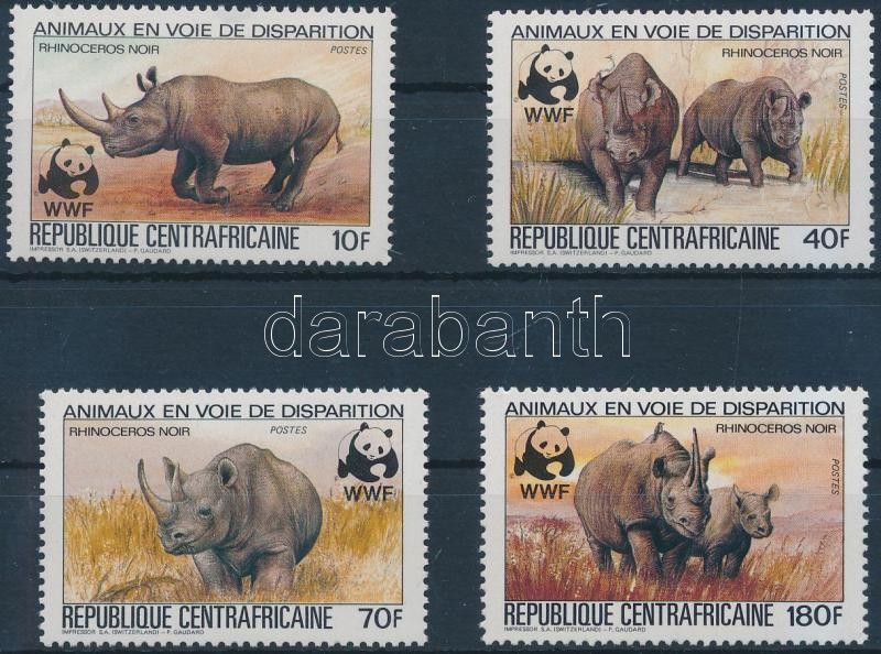 WWF Rhinos set + 4 FDC, WWF: Orrszarvúk sor + 4 db FDC