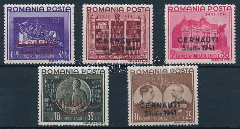 Felülnyomott &quot;CERNAUTI&quot; sor, Overprinted &quot;CERNAUTI&quot; set