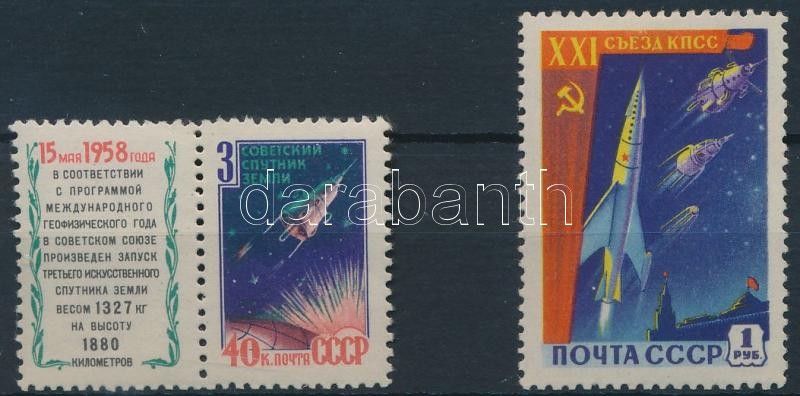 1958-1959 Space Research 2 stamps, 1958-1959 Űrkutatás 2 klf bélyeg