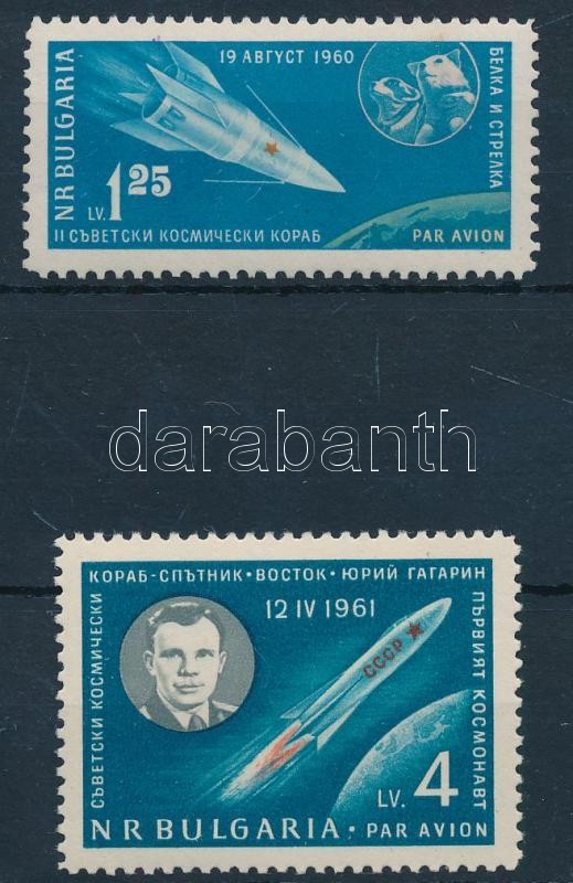 1960-1961 Űrkutatás 2 klf bélyeg, 1960-1961 Space Exploration