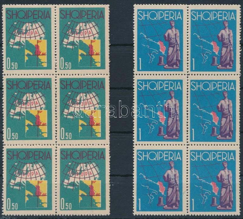 Europa 2 stamps form set in blocks of 6, Európa sor első 2 értéke 6-os tömbben