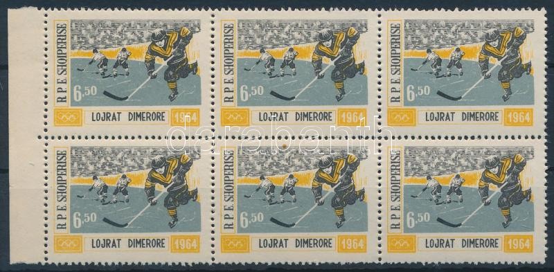 Téli olimpia 1964, Innsbruck ívszéli hatostömb, Winter Olympics 1964, Innsbruck margin block of 6