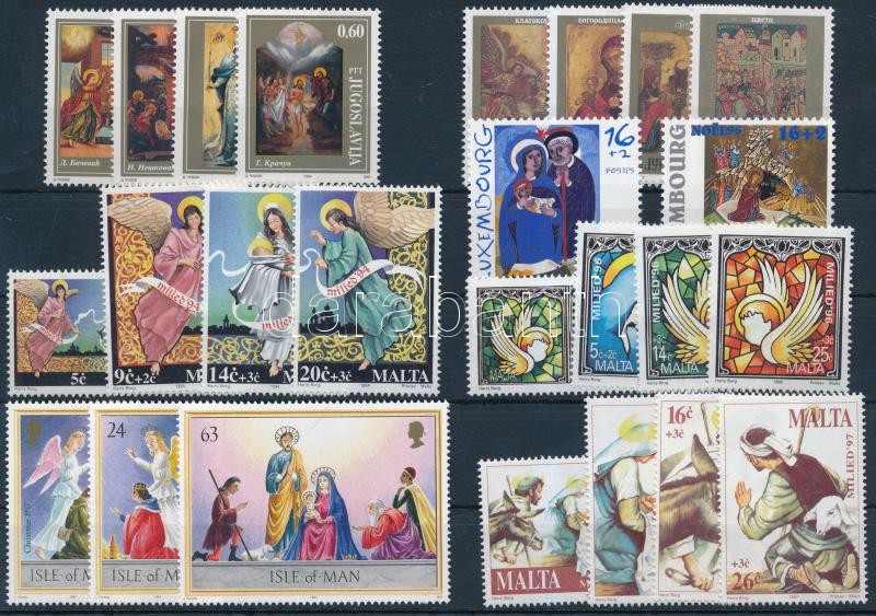 1994-1997 Christmas 25 diff stamps with sets, Karácsony motívum 1994-1997 25 klf bélyeg, közte sorok