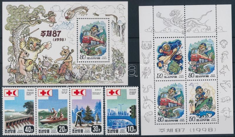 1994-2000 Vehicles 5 stamps + 1 mini sheet + 4 blocks, 1994-2000 Járművek 5 klf bélyeg + 1 db kisív + 4 klf blokk (2 db stecklapon)