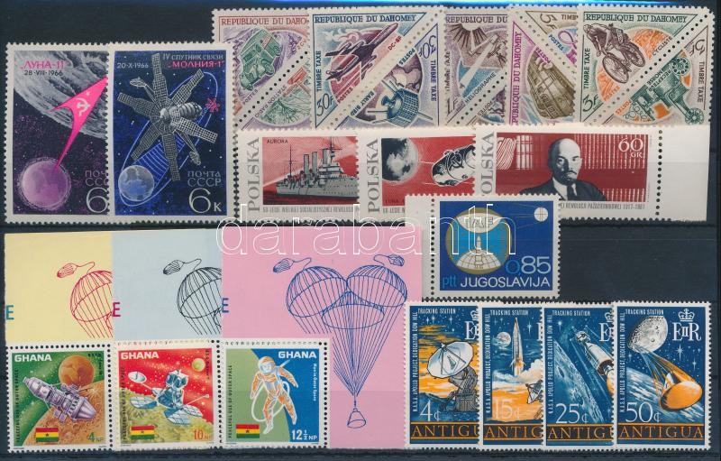 Space Exploration 1966-1968 5 diff sets + 1 stamp, Űrkutatás 1966-1968 5 klf sor + 1 önálló érték