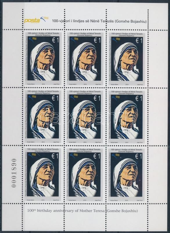 Mother Teresa minisheet, Teréz anya kisív