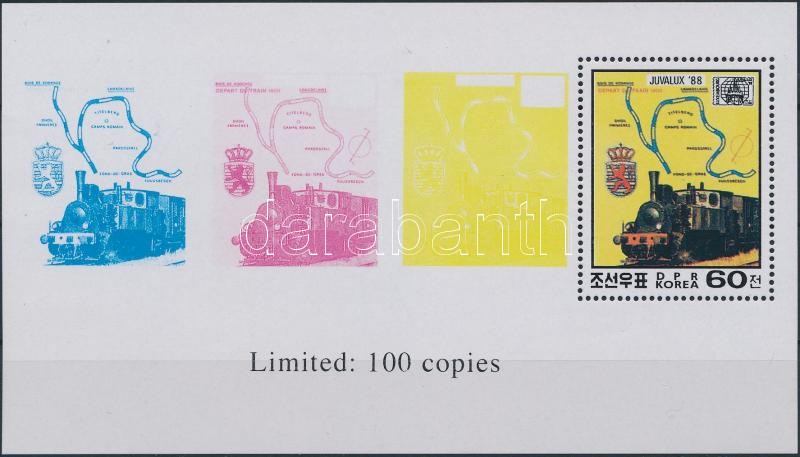 International Stamp Exhibition JUVALUX '88 color-proof, Nemzetközi bélyegkiállítás JUVALUX '88 színpróba