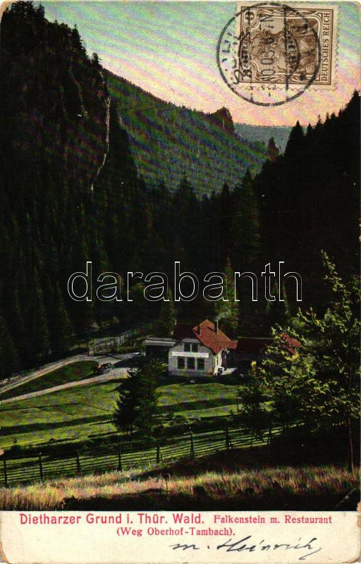 Dietharz, Tambach-Dietharz; Reastaurant, Falkenstein rock, TCV card