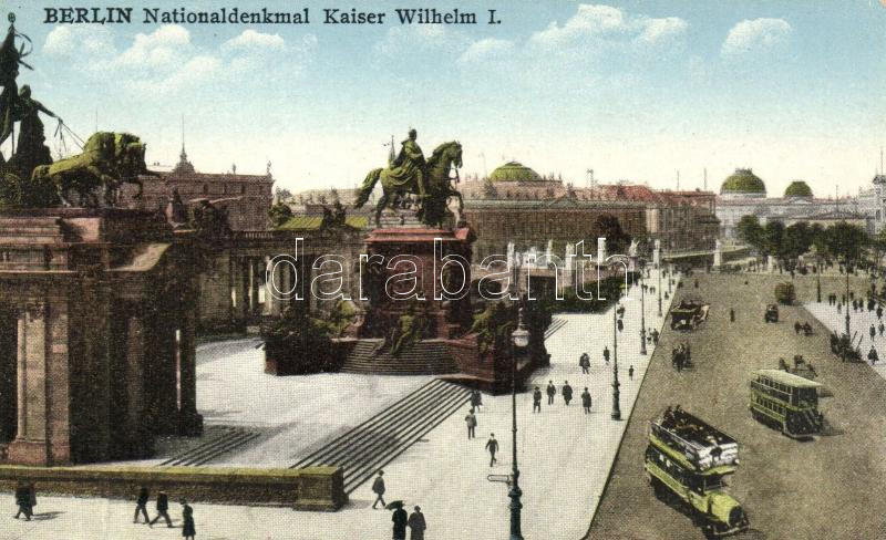 Berlin, Nationaldenkmal Kaiser Wilhelm I / monument, auobuses