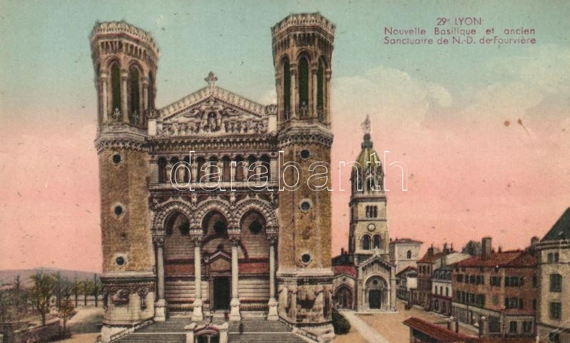 Lyon, Nouvelle Basilique et ancien Sanctuaire de N.-D. de Fourviére / the new basilica and the old sanctuary