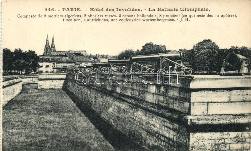 Paris, Hotel des Invalides, La Batterie triomphale / Triumphal Battery, from postcard booklet