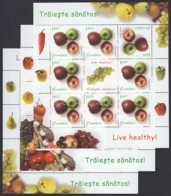 Healthy eating set 2 values + mini sheet set, Egészséges táplálkozás sor 2 értéke + kisívsor
