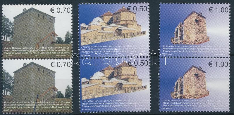 Architecture 3 stamps in pair from set, Építészet sor 3 értéke párban