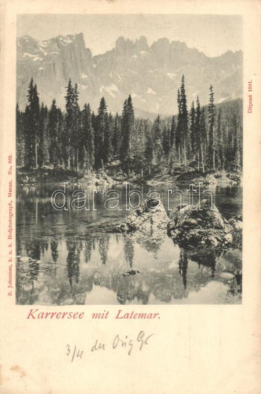 Lago di Carezza, Karersee (Tirol); Montagna Latermar / lake with Mount Latemar