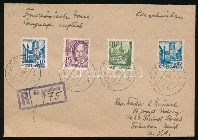 Württemberg Registered cover to the USA, Württemberg Ajánlott levél az USA-ba