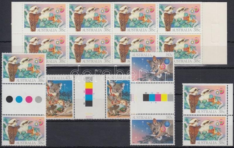 Christmas set sheet centered pairs + stamp-booklet, Karácsony sor ívközéprészes párokban párban + bélyegfüzet