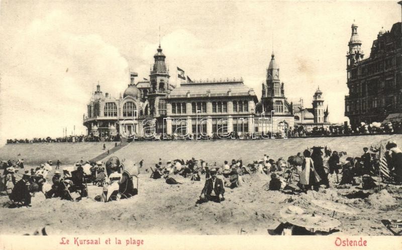 Ostend, Ostende, Le Kursaal et la plage / cure hall with the beach