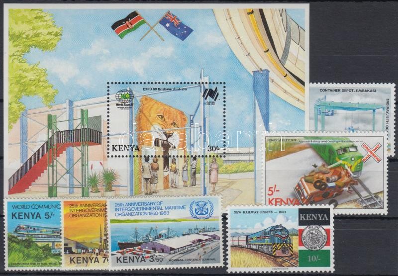 1978-1988 Transport 7 diff stamps with set, block, 1978-1988 Közlekedés 7 klf bélyeg közte sor, blokk