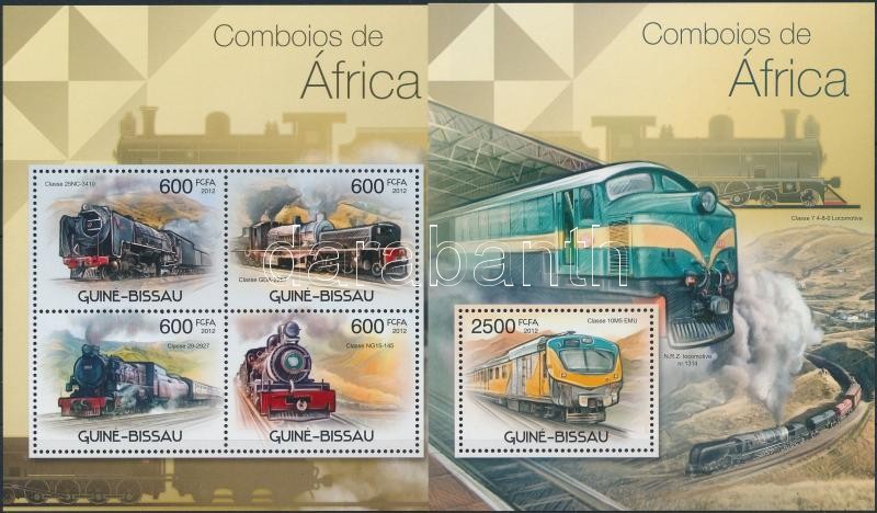 African locomotives minisheet + minisheet, Afrikai mozdonyok kisív + blokk