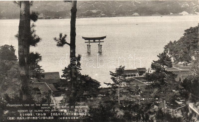 Itsukushima, scenery of island and seashore, Torii
