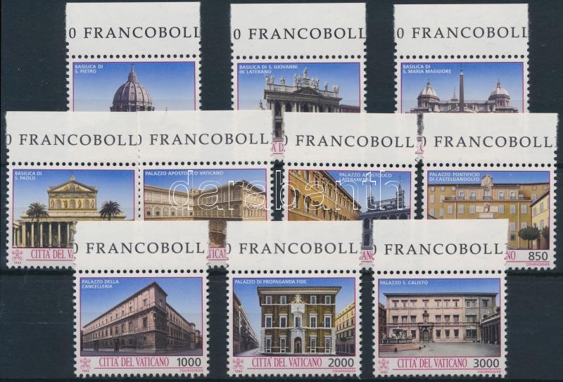 Architecture margin set + stamp-booklet, Építészet ívszéli sor + bélyegfüzet