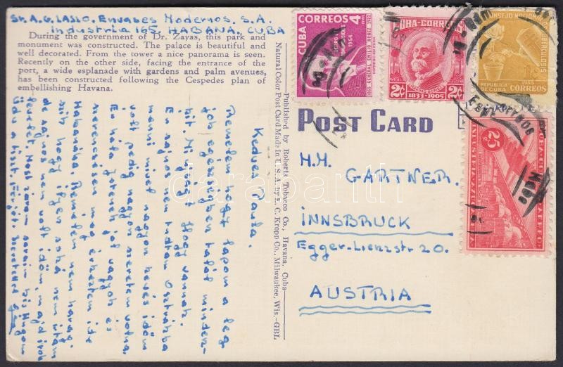 ~1955 Képeslap Ausztriába, ~1955 Postcard to Austria