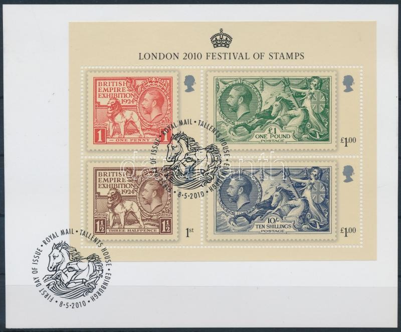 Stamp Exhibition block on cardboard with first day cancellation, Bélyegkiállítás blokk kartonlapon első napi bélyegzéssel