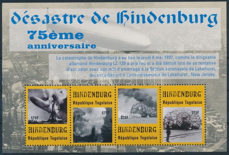 75th anniversary of The Hindenburg airship disaster block, A Hindenburg léghajó katasztrófájának 75. évfordulója  blokk