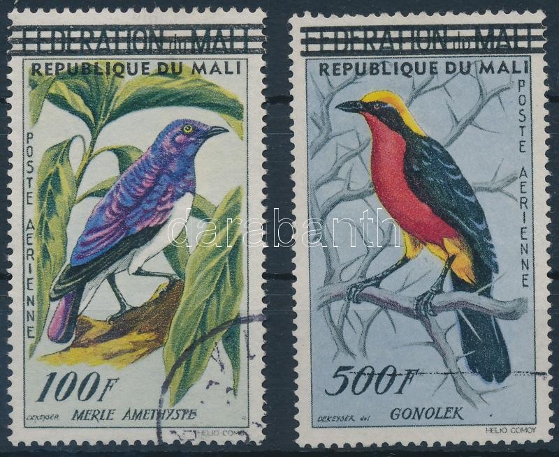 Madarak 2 érték felülnyomással, Birds 2 overprinted stamp