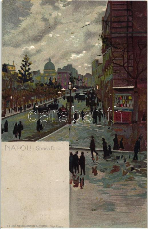 Naples, Napoli; Strada Foria / street, Richter & Co. 12. litho