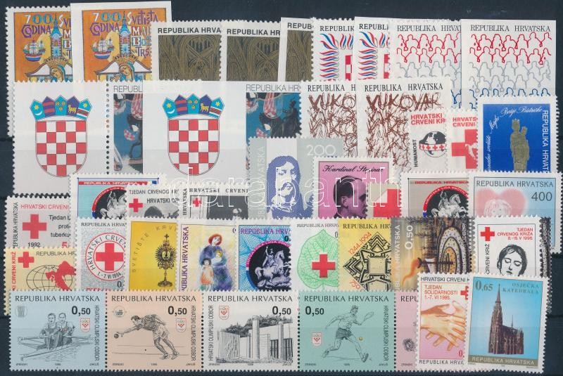 1991-1995 Kényszerfelár bélyegek teljes évadok 2 db stecklapon, 1991-1995 Compulsory surtax stamps complete years