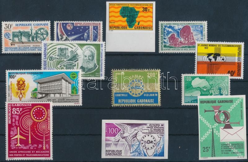 1963-1976 Communication 12 diff stamps, 1963-1976  Kommunikáció 12klf bélyeg, közte vágott  bélyeg