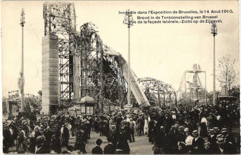 1910 Brussels, Bruxelles; Incendie dans l'Exposition / fire at the exhibition