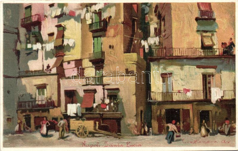 Naples, Napoli; Santa Lucia, litho s: Craffonara