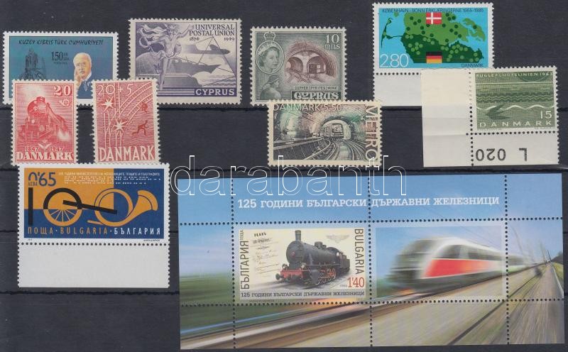 Transport 1947-2013 9 stamps + block, Közlekedés 1947-2013 9 klf bélyeg + blokk