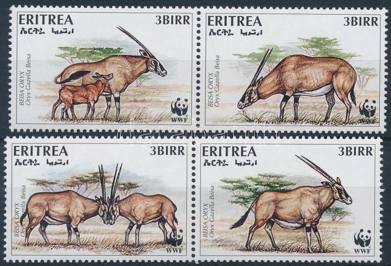 WWF: Nyársas antilop sor 2 párban + 4 FDC, WWF: Antelope set in 2 pairs + 4 FDC