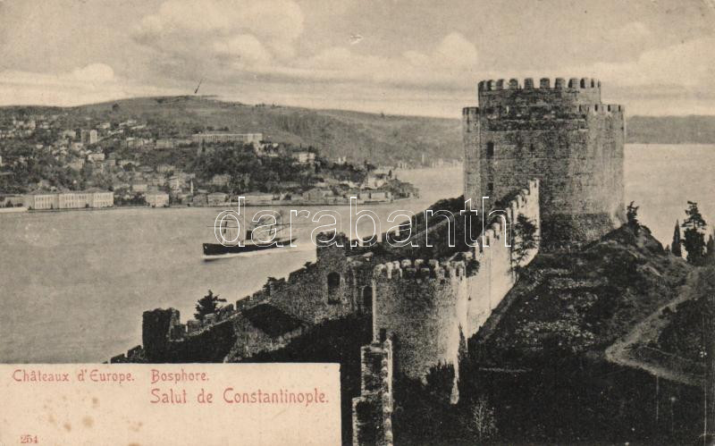 Constantinople Bosphorus, Rumelian Castle, ship