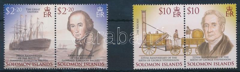 Feltalálók sor 4 értéke párban, Inventors 4 stamps in pair