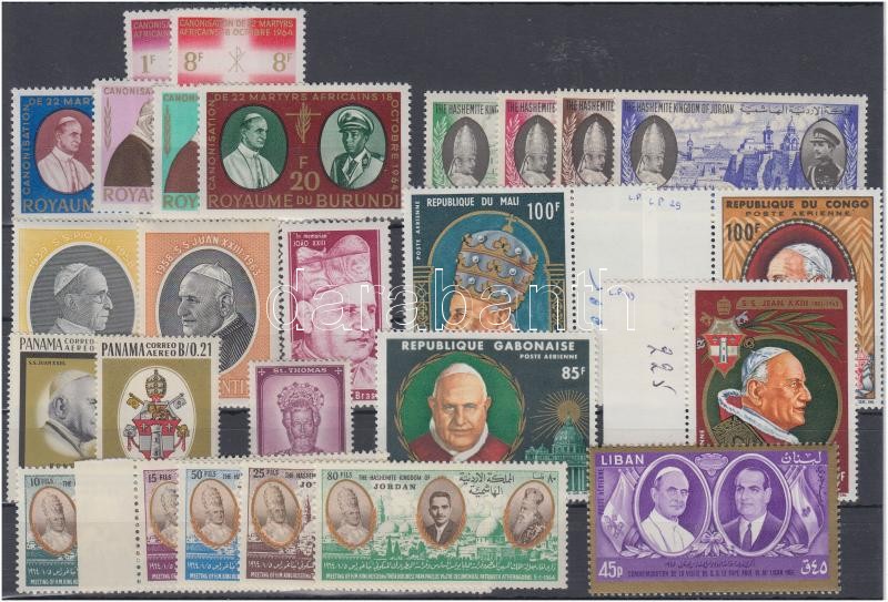 1964-1965 Pope 26 diff stamps, Pápa motívum 1964-1965 26 klf bélyeg