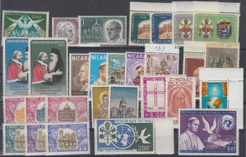 Pápa motívum 1962-1966 29 klf bélyeg, 1962-1966 Pope 29 diff stamps