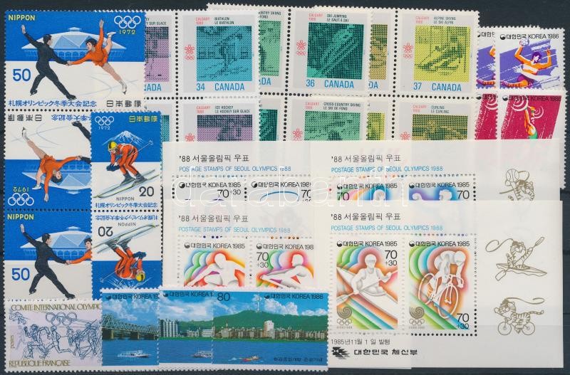 1972-1988 Olimpia motívum 25 db bélyeg + 4 db blokk, 1972-1988  Olympics 25 stamps with sets + 4 blocks