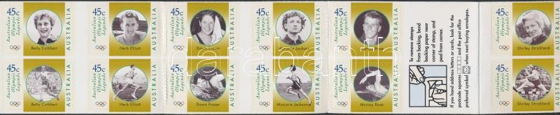 Olympic Legends self-adhesive stamp-booklet, Olimpiai bajnokok öntapadós bélyegfüzet
