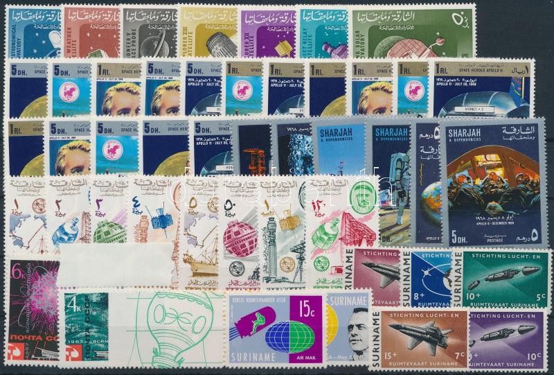 1961-1972 Űrkutatás motívum 47 db bélyeg, közte sorok, 1961-1972 Space research 47 stamps