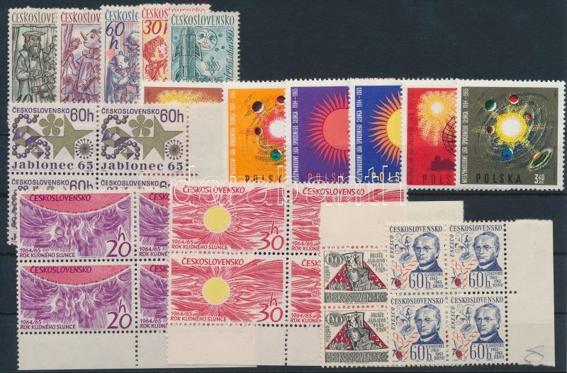 1961-1965 30 stamps, 1961-1965 30 db bélyeg, közte sorok és ívszéli négyes tömbök