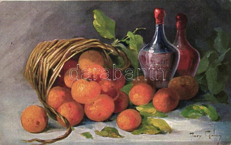 Fruit still life, T.S.N. Serie 1488., s: Mary Golay, Gyümölcs csendélet, T.S.N. Serie 1488., s: Mary Golay