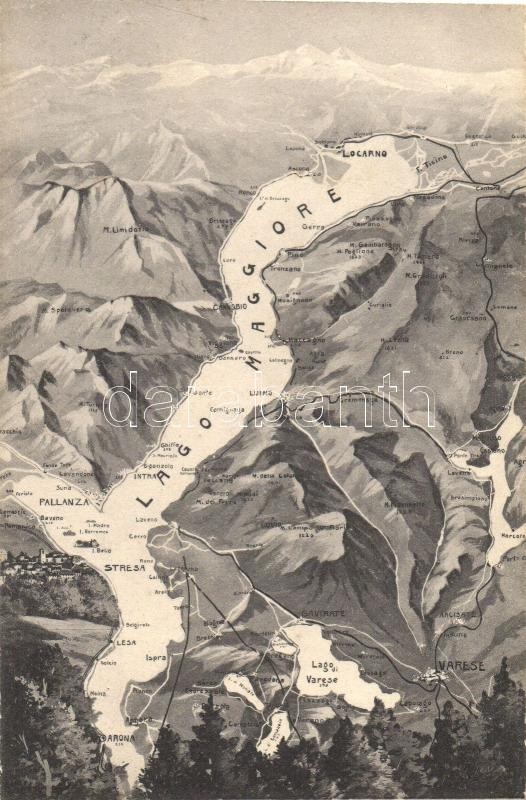 Lago Maggiore, map, Lago Maggiore, térkép