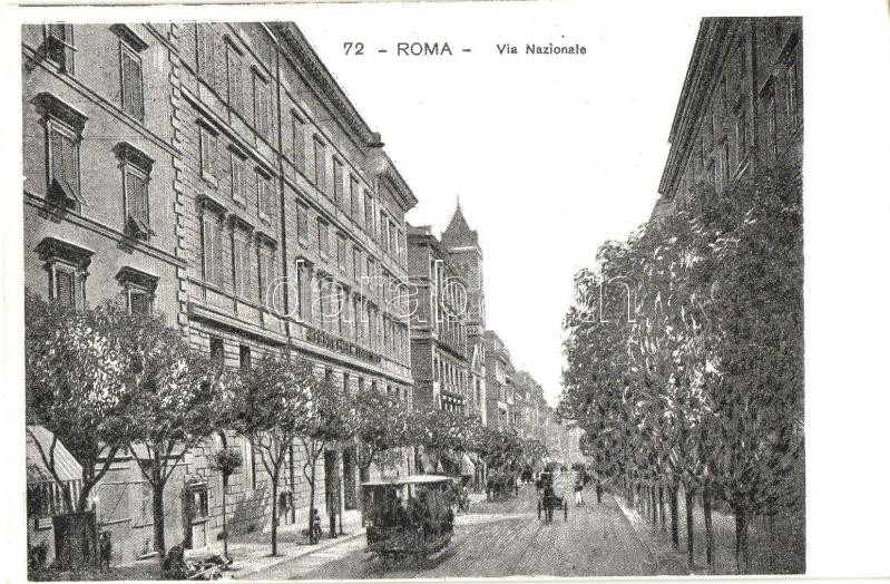 Rome, Roma; Via Nazionale / street, tram